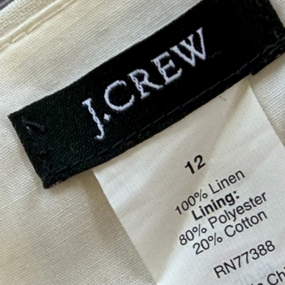 J. Crew Blue and White Ombre Linen Lined Pencil Skirt Size 12 - Picture 4 of 4